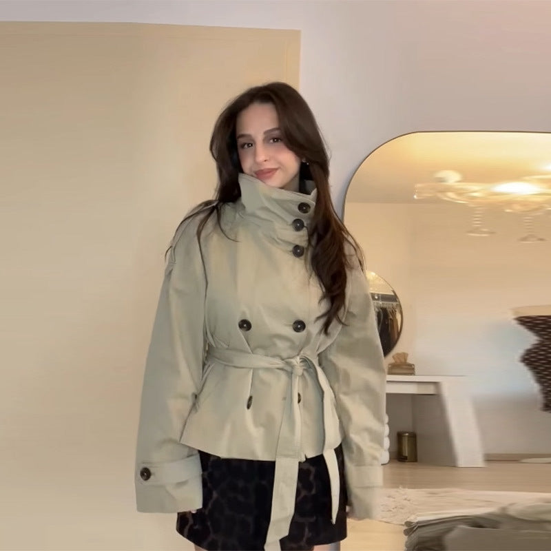 Trench Coat Ladies Tailored Stylish Collar Casual Spring Autumn