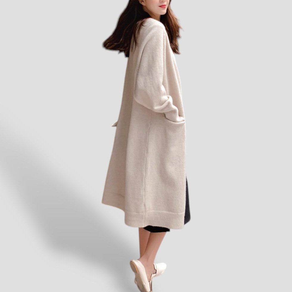 Women's Longline Cashmere Cardigan with Pockets