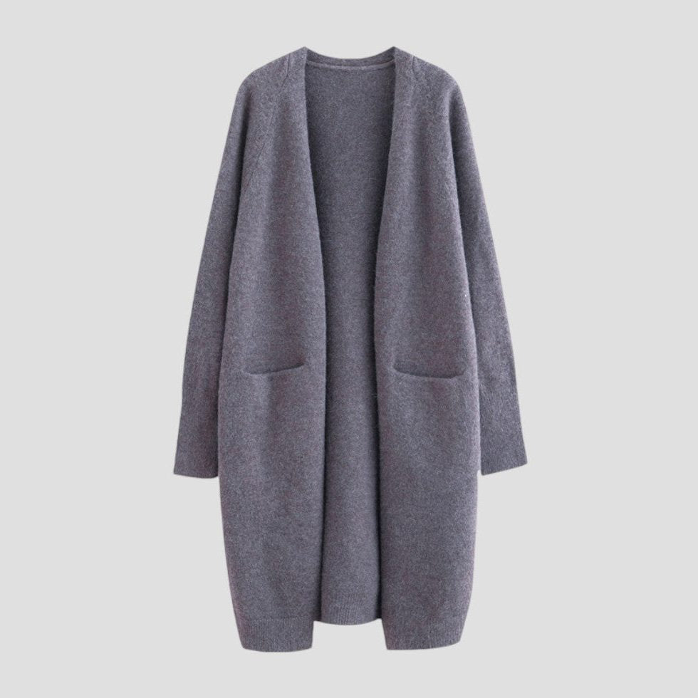Women's Longline Cashmere Cardigan with Pockets