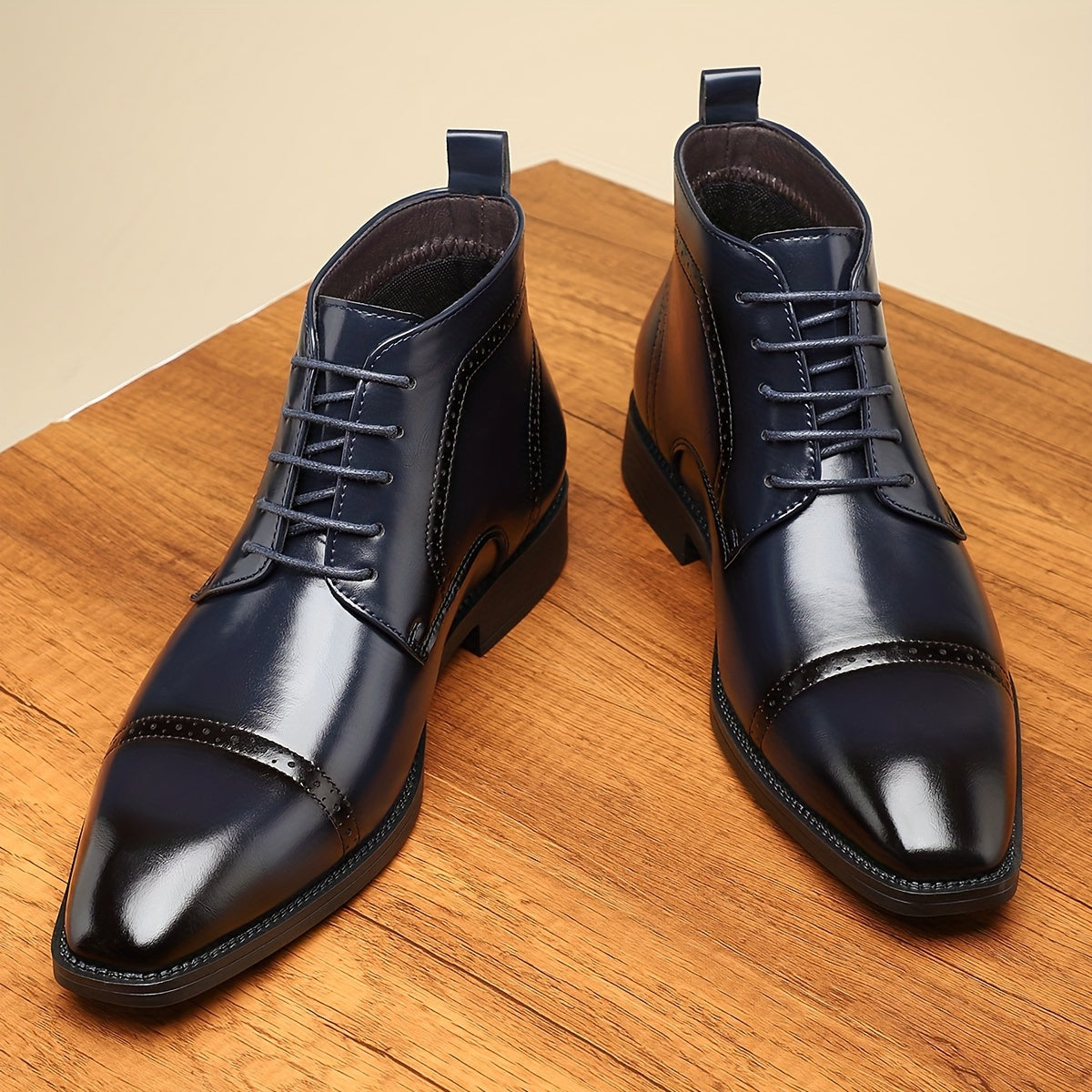 Redmond | Elegant Cap-Toe Lace-Up Boots