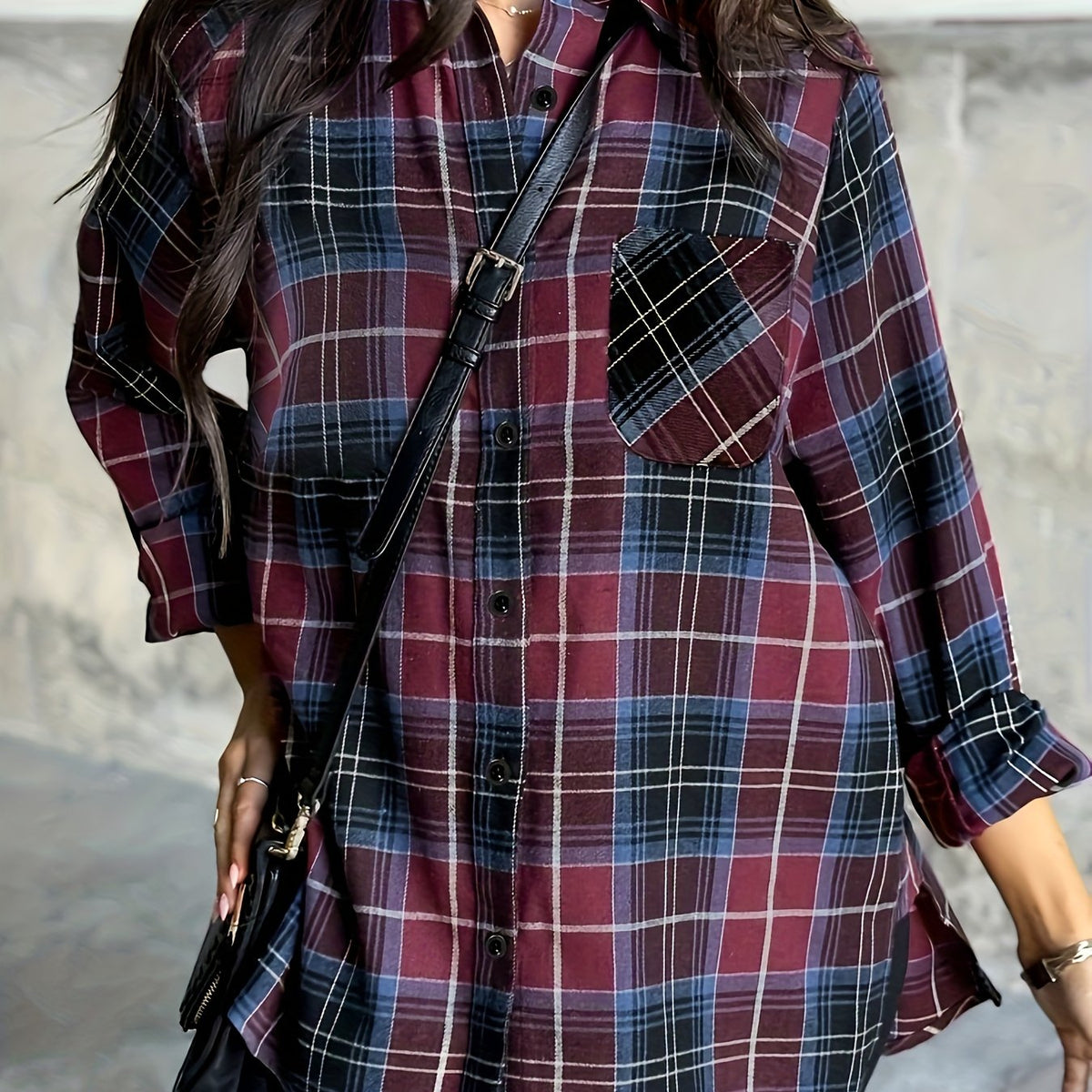 Danica | Extended Length Checkered Shirt