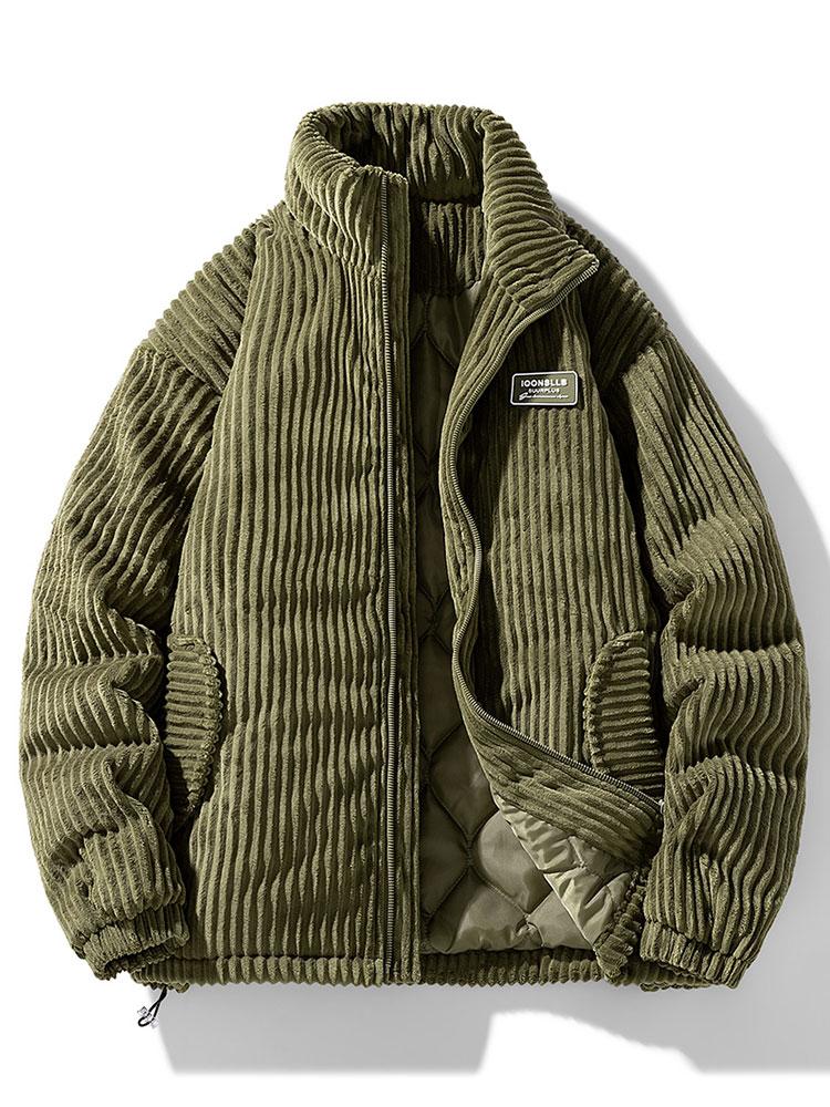 Men's Full Zip Corduroy Puffer Jacket