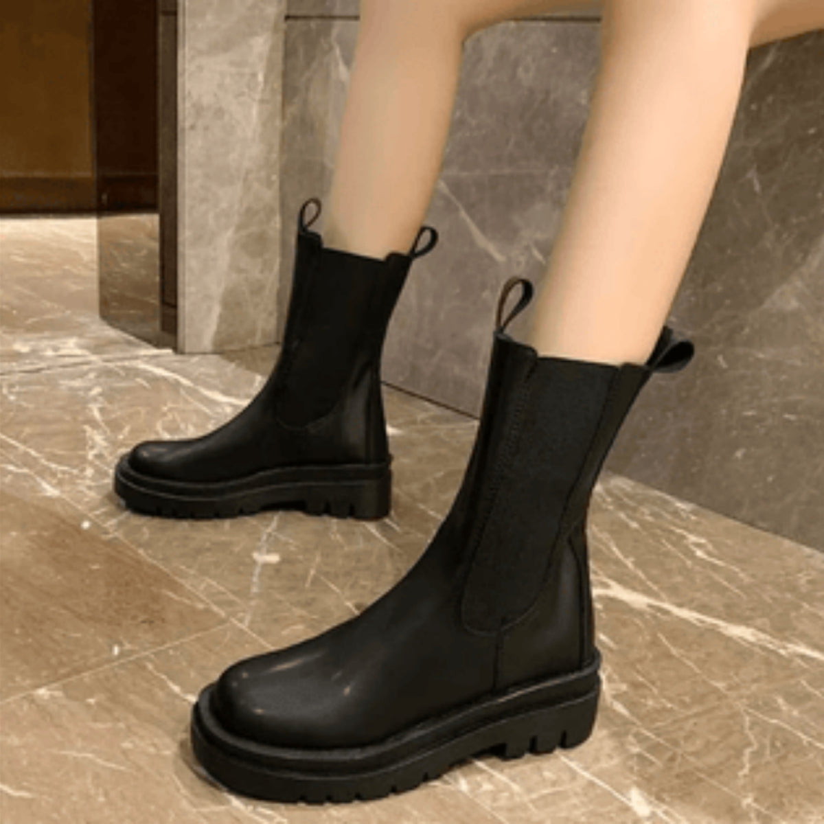 Chelsea Boots for Women with Elastic Insert and Non-Slip Soles