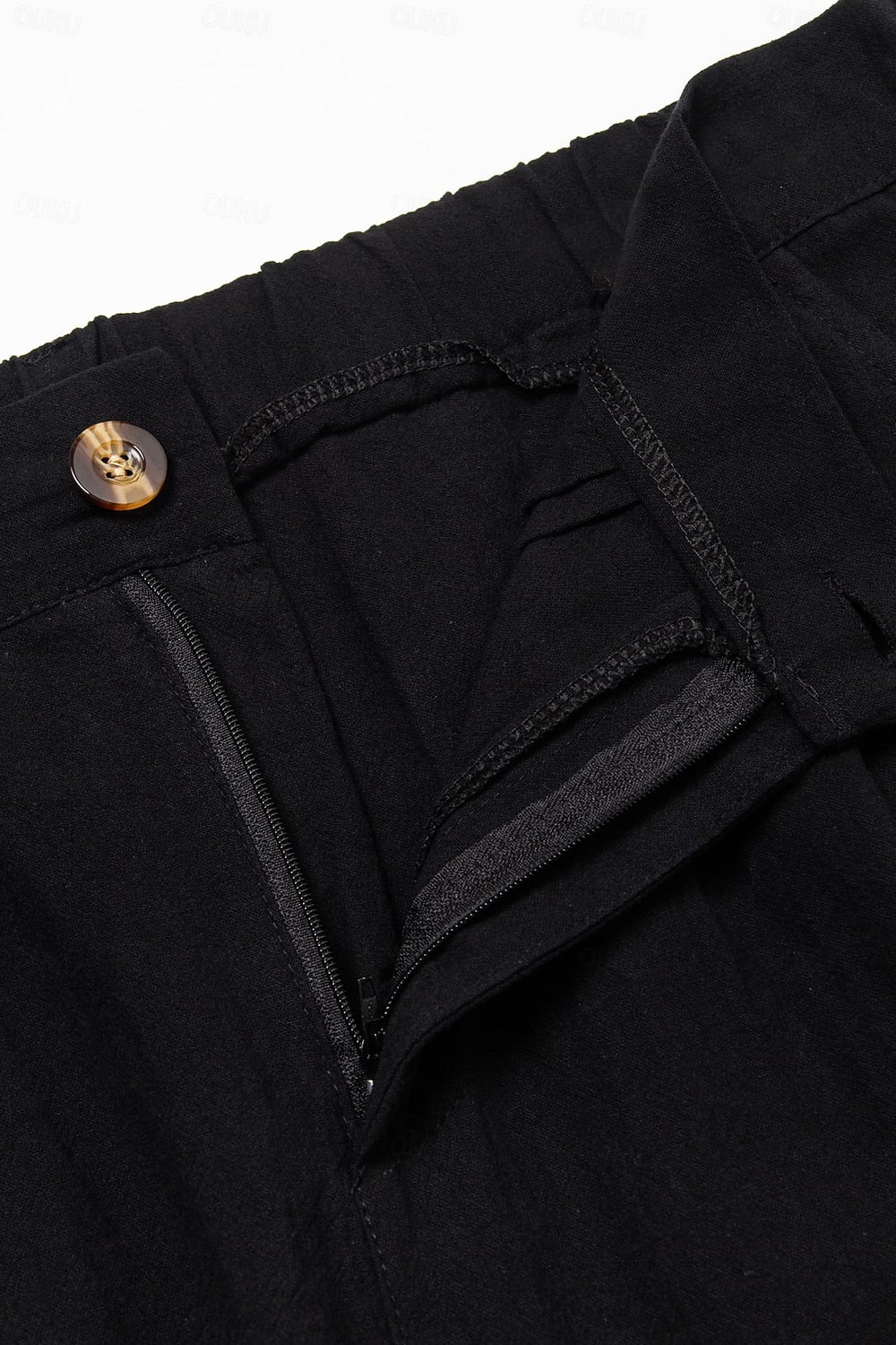 Men's Linen Look Shorts with Pleats