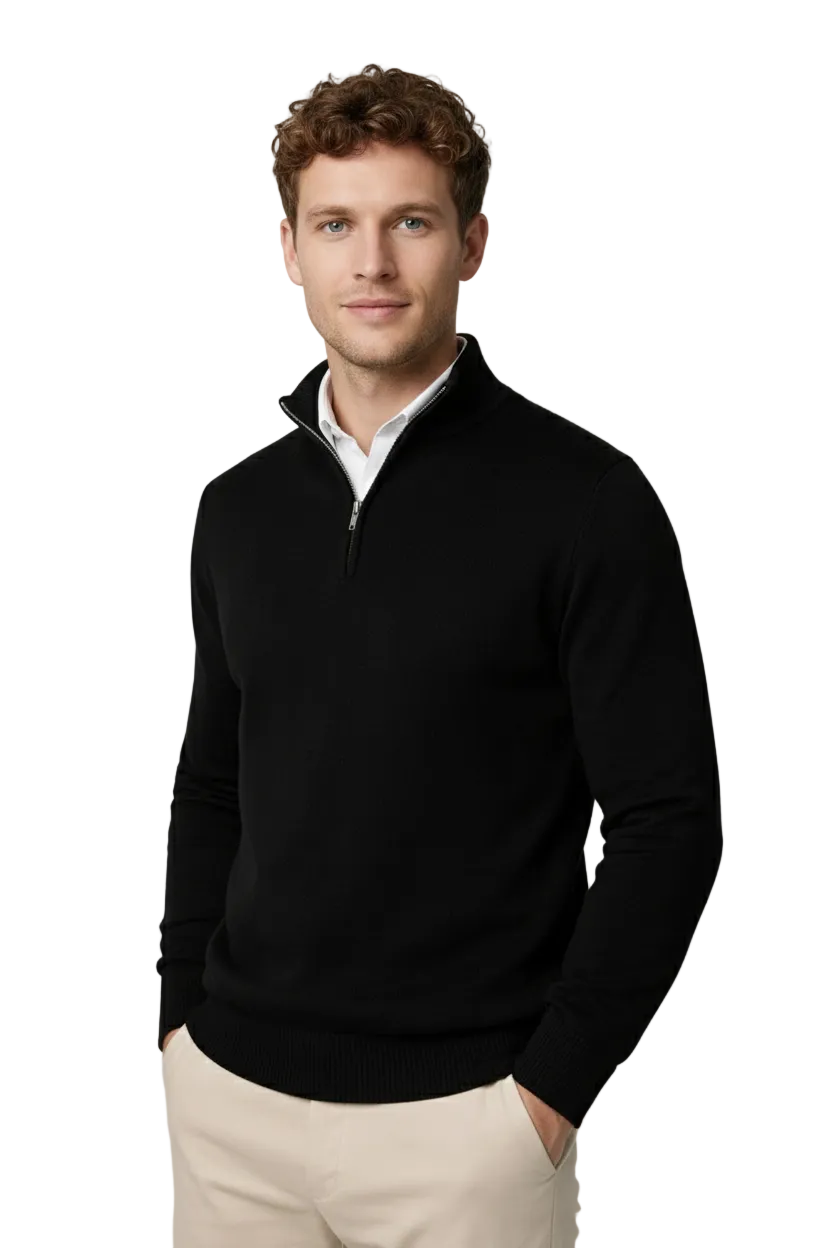 Men's High Neck Half Zip Jumper for Winter