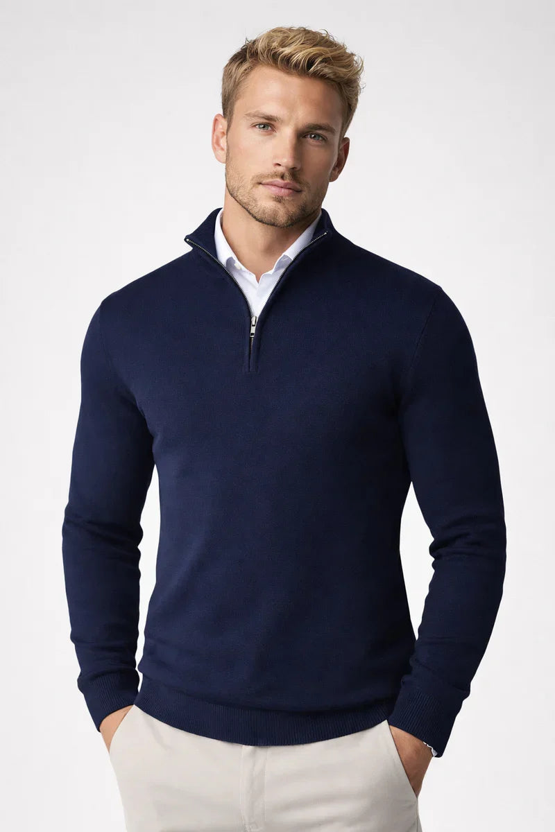 The Como Men's Quarter Zip Mock Neck Sweater