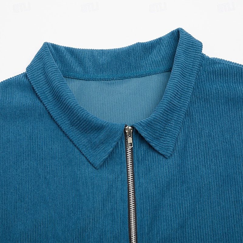 Men's Zip-Up Corduroy Blouson Jacket