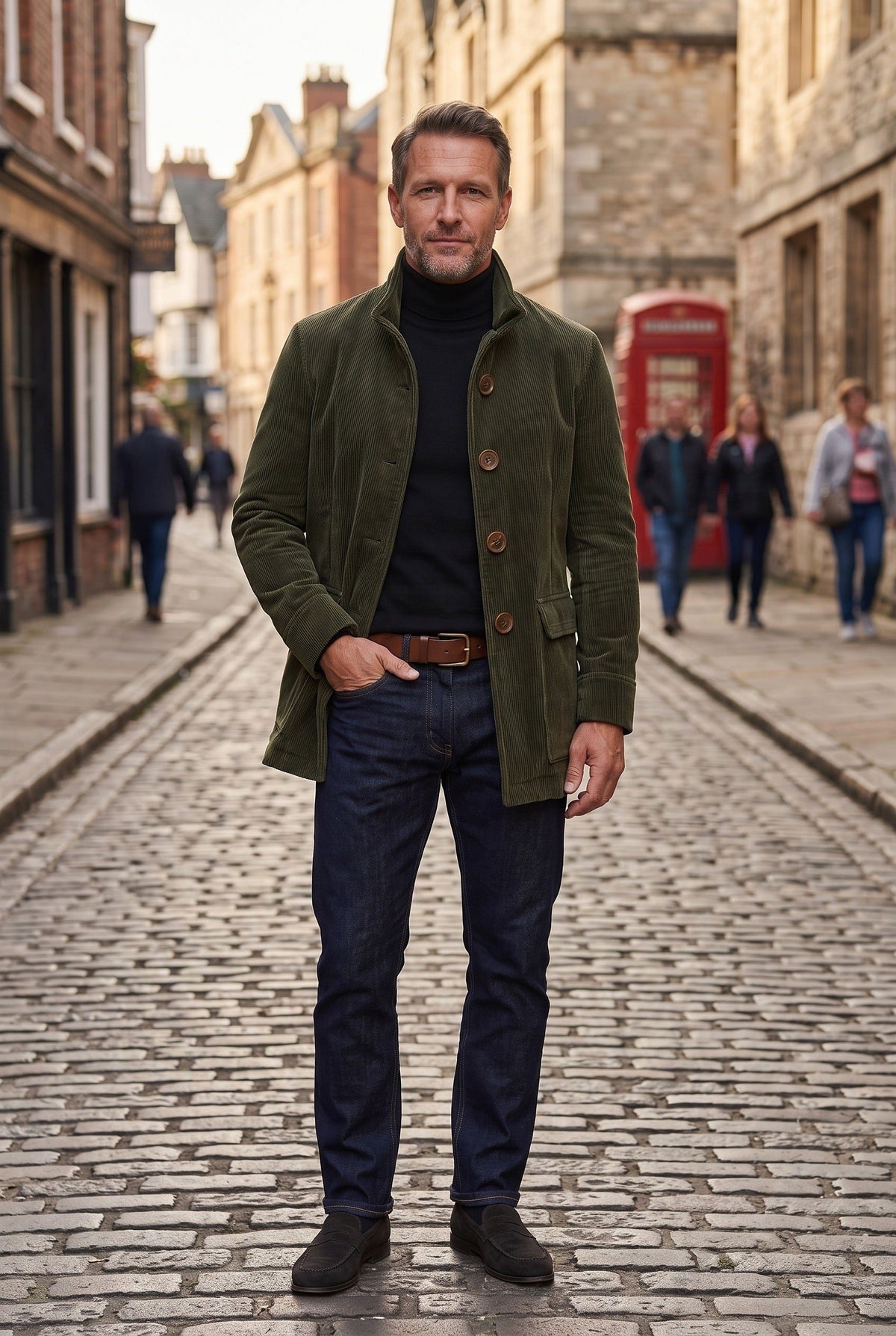 Men's Stand-Up Collar Corduroy Jacket