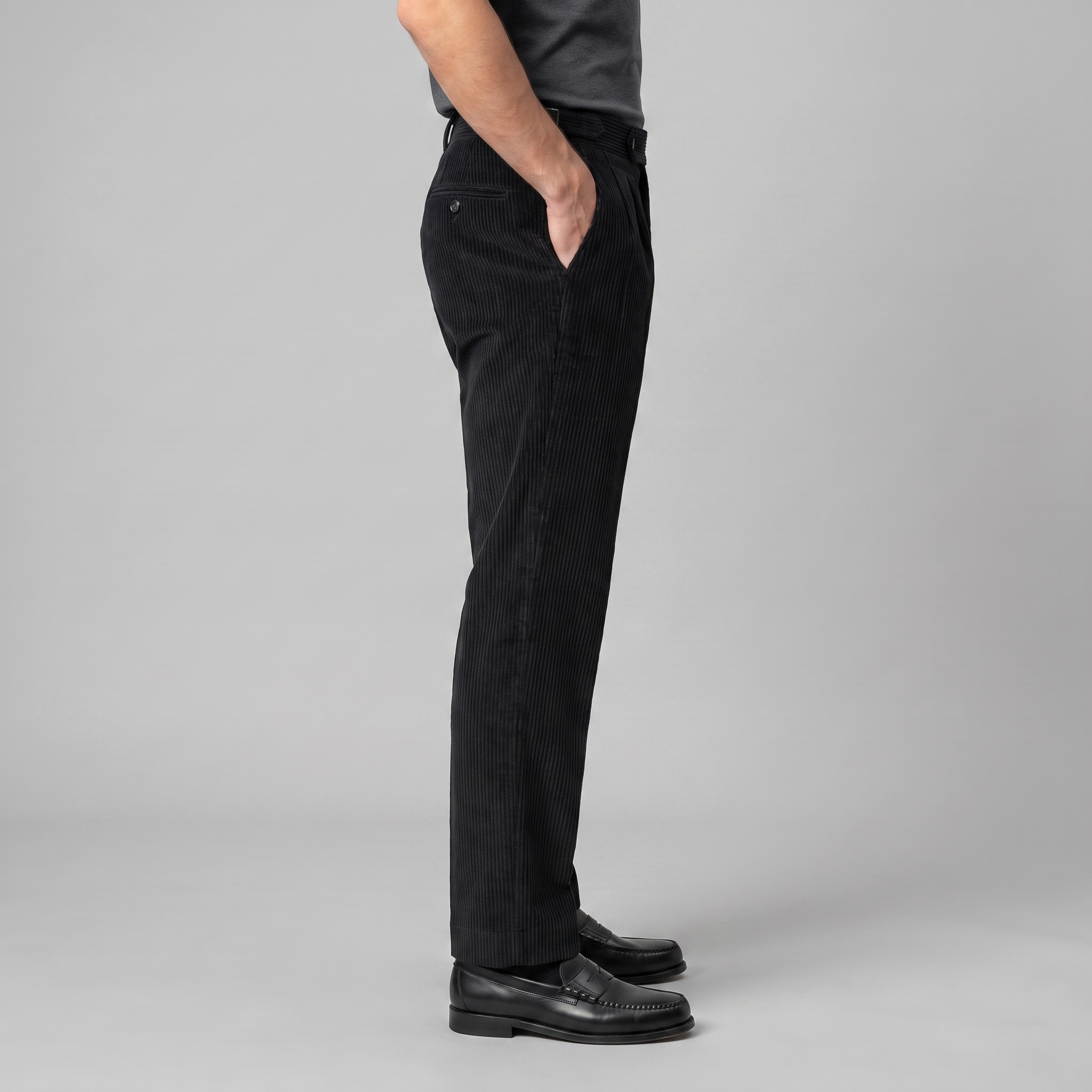 Corduroy Pleated Trousers Men's Classic Formal