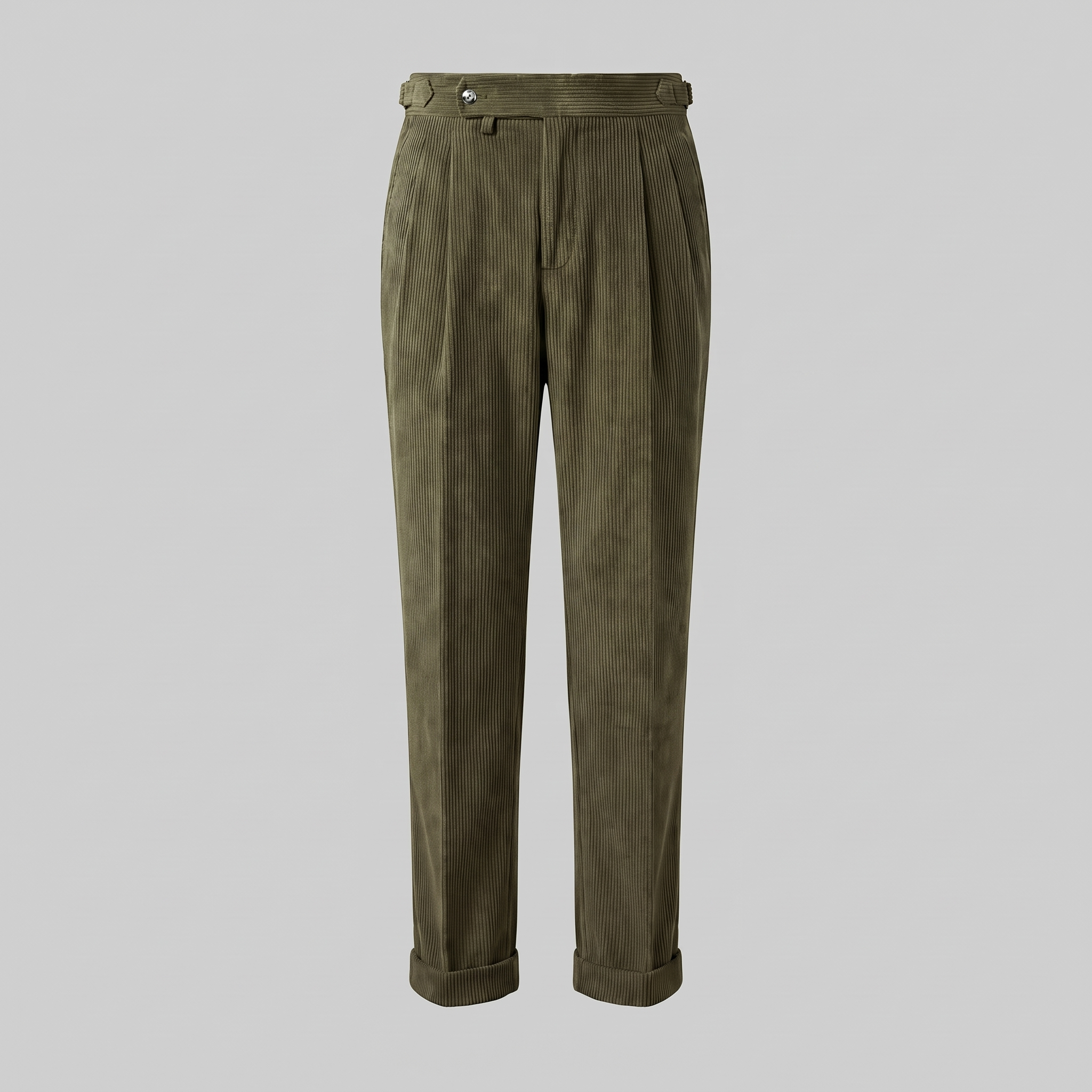Corduroy Pleated Trousers Men's Classic Formal