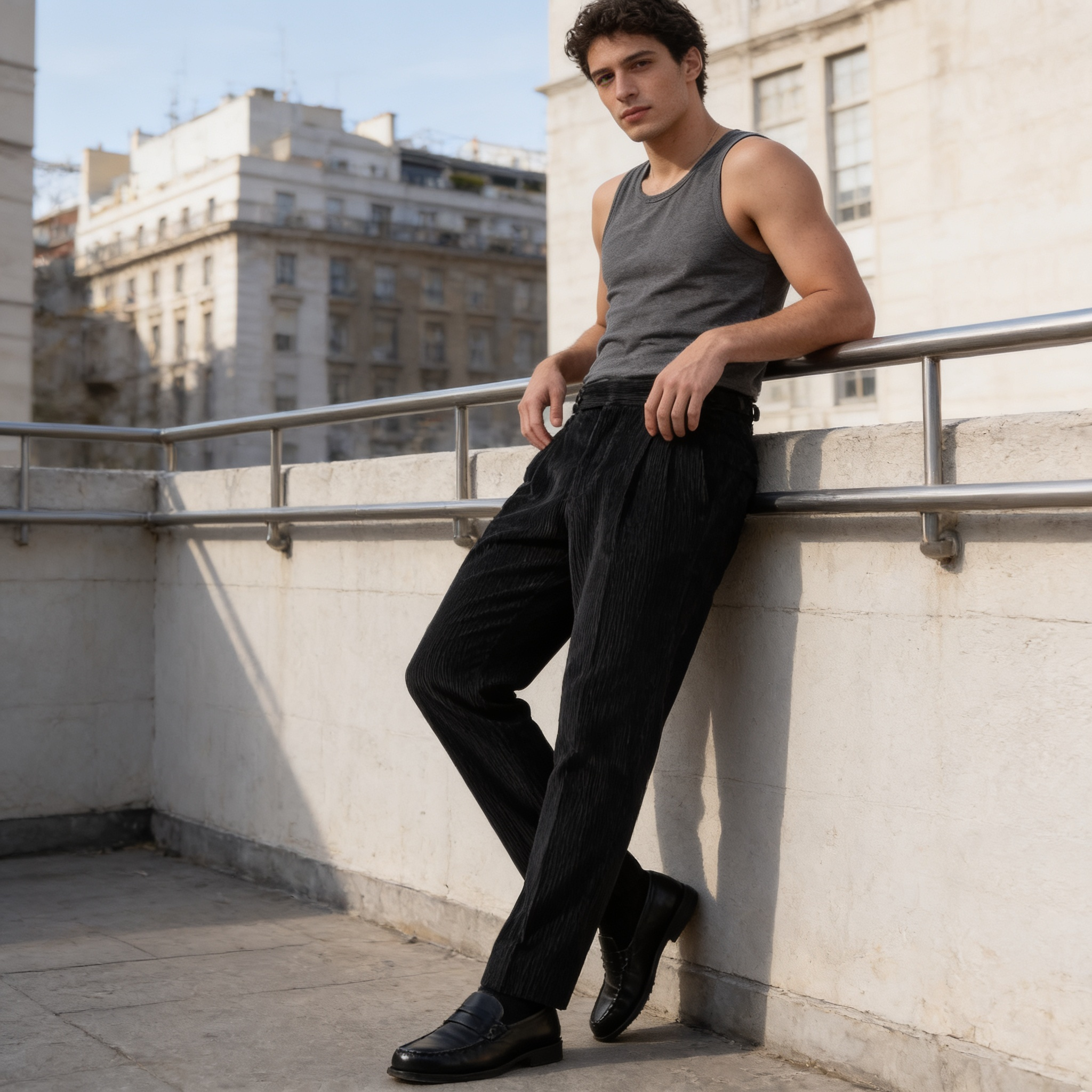 Corduroy Pleated Trousers Men's Tailored Classic Winter