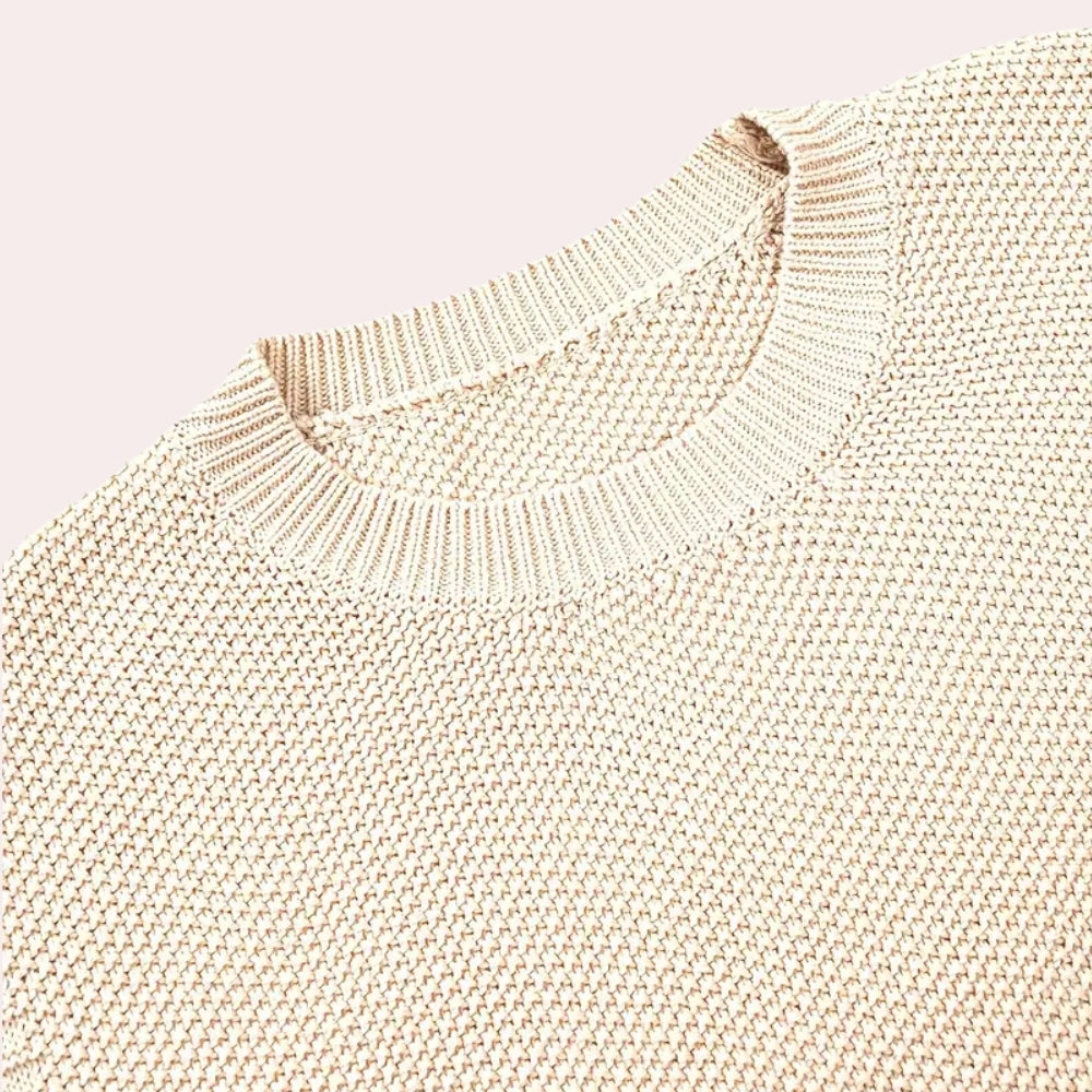 Sleeveless Jumper for Women, Knitted with Round Neck