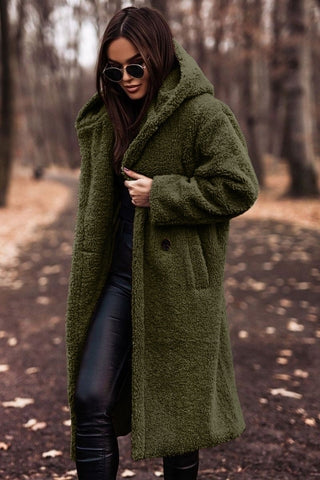 Teddy Coat for Women with Hood and Long Fit