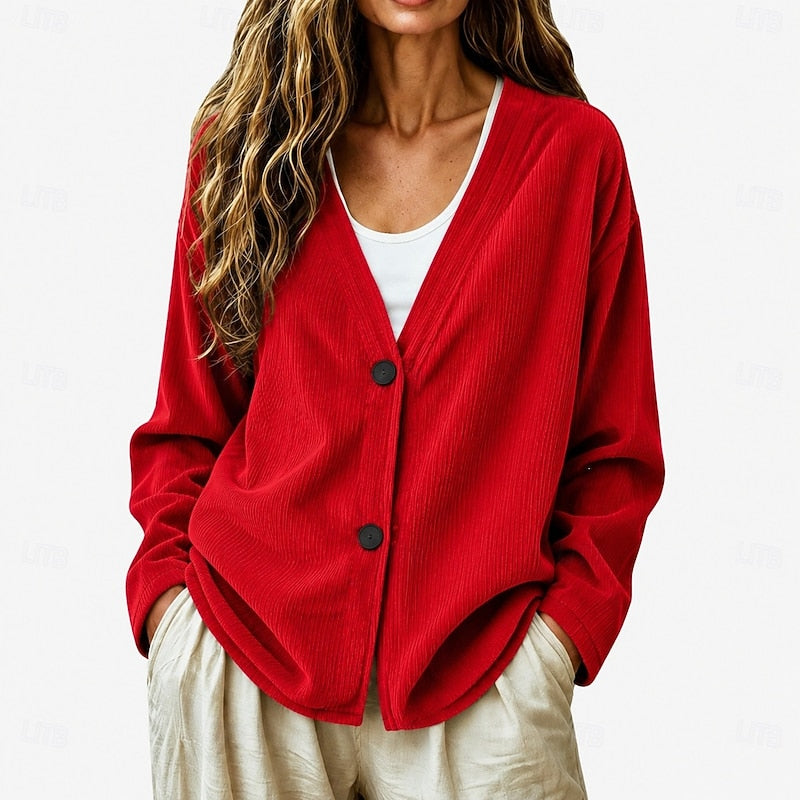 Miriam | Casual V-Neck Button-Up Cardigan