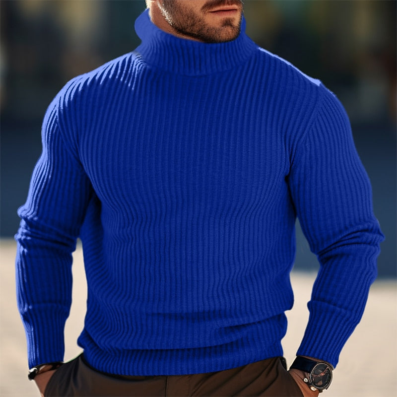 Alaric | Textured Ribbed Turtleneck Knit