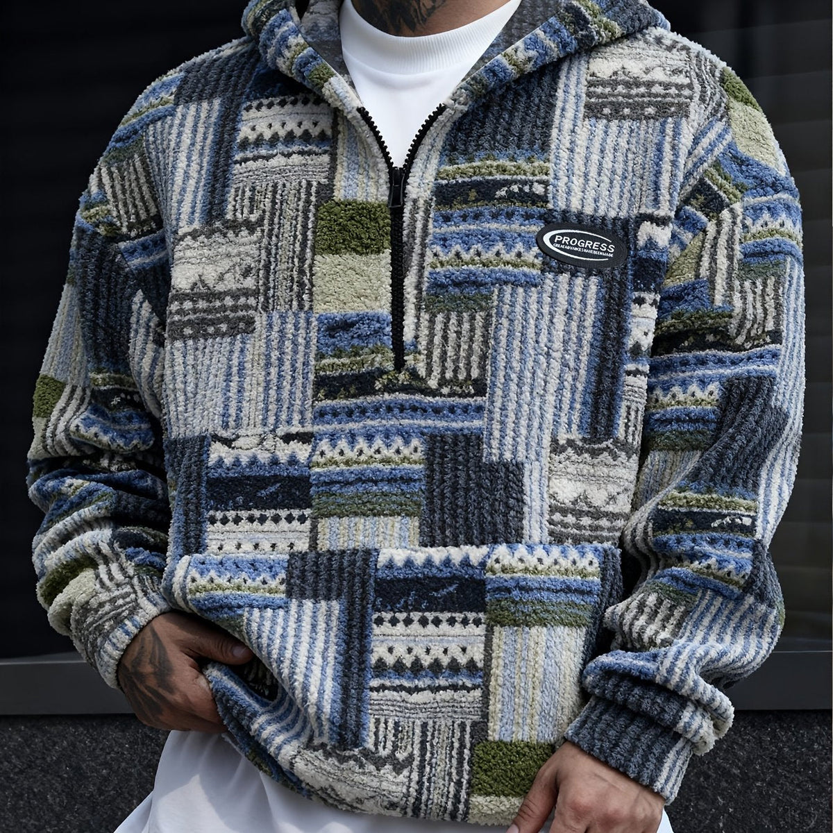 Desmond | Cozy Patterned Half-Zip Sweater