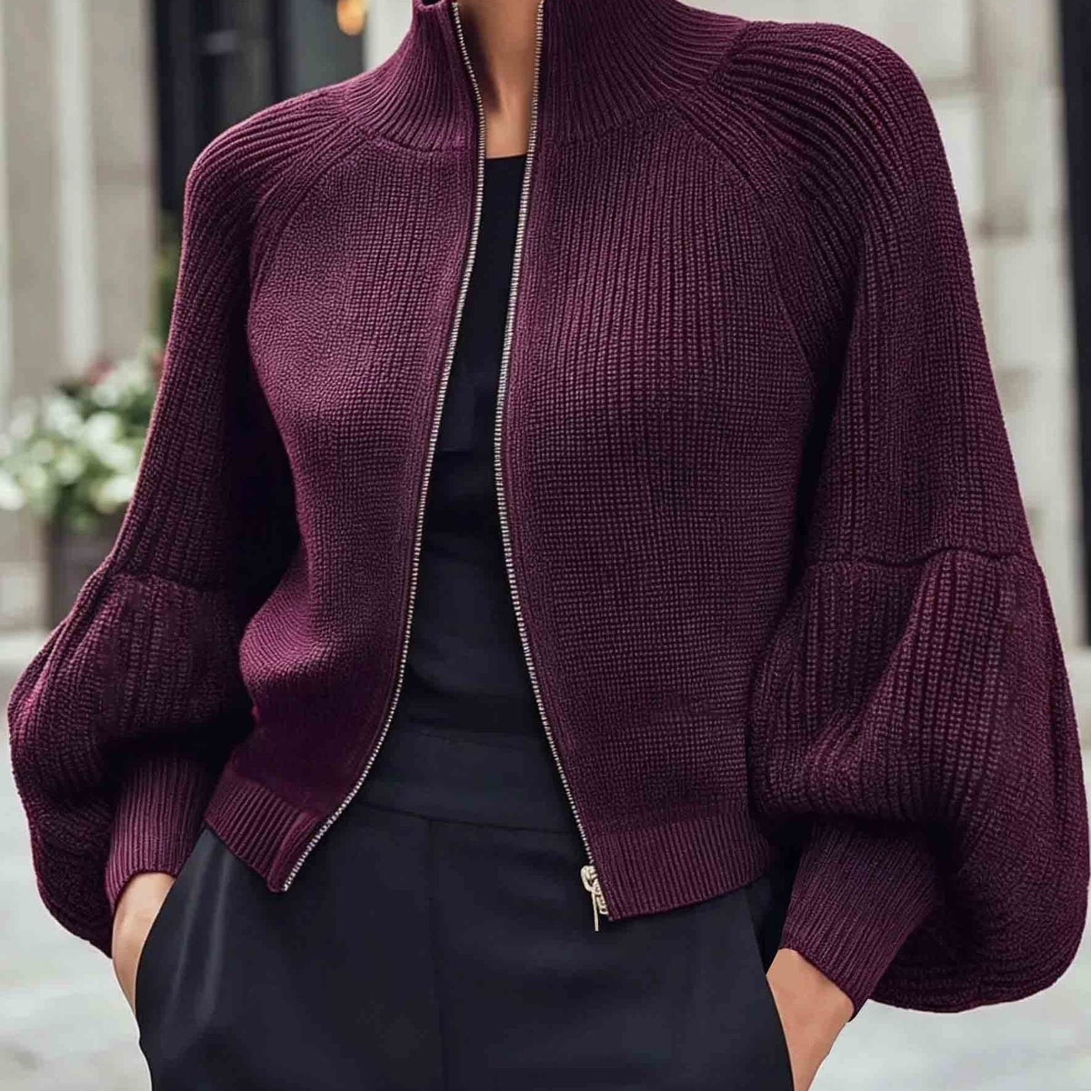 Anthea | Short Zip-Up Cardigan