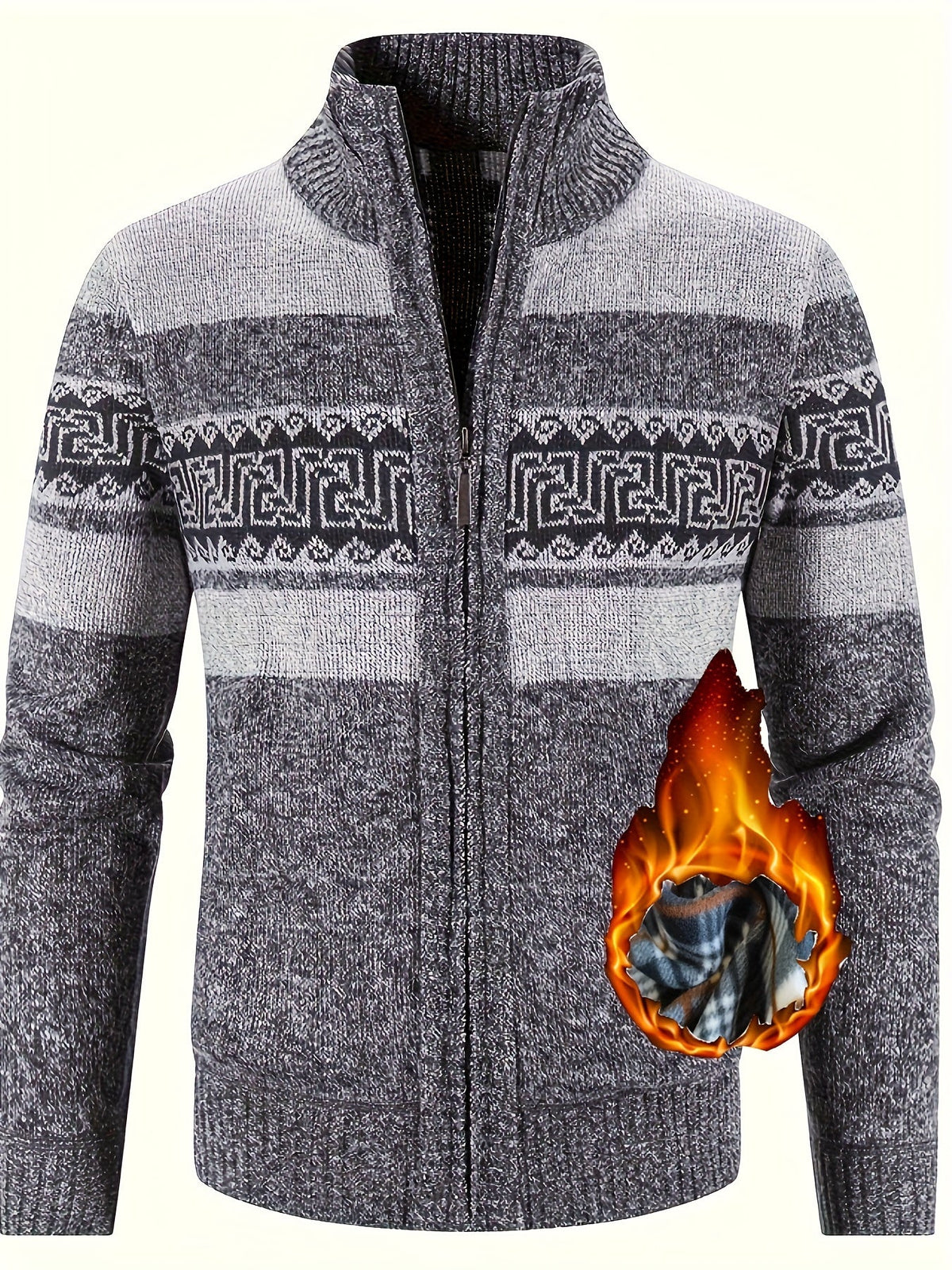Brooks | Stylish Patterned Full-Zip Cardigan