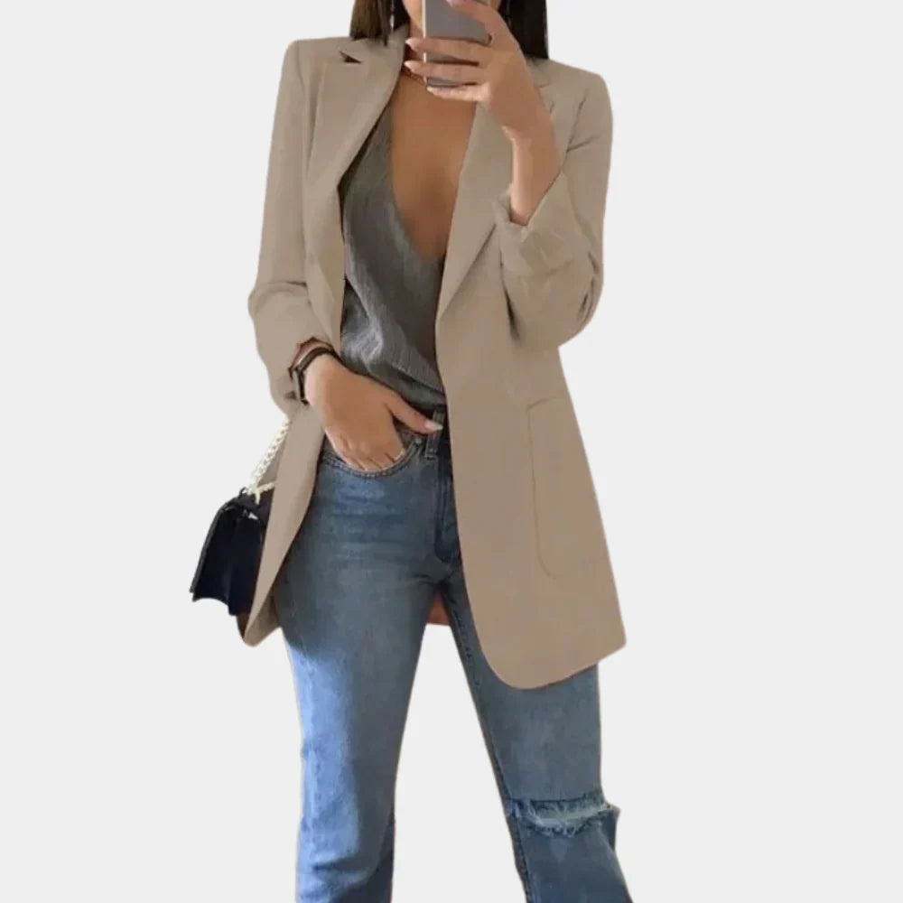 Long-Length Blazer for Women with Minimalist Design