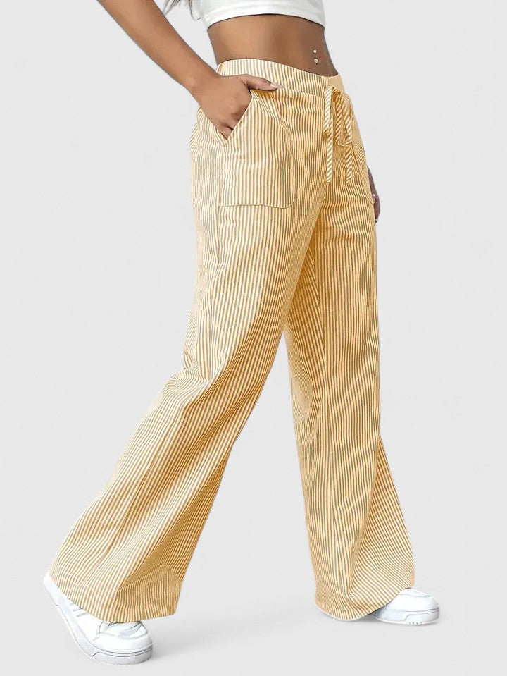 Ladies' Trousers with Elastic Waist and Wide Legs