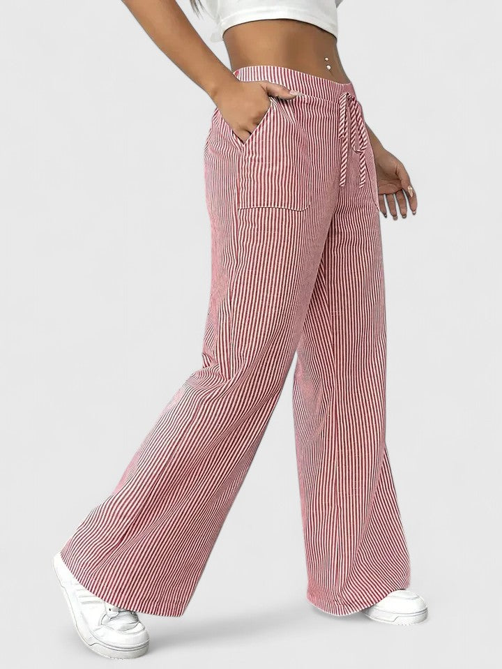 Ladies' Trousers with Elastic Waist and Wide Legs