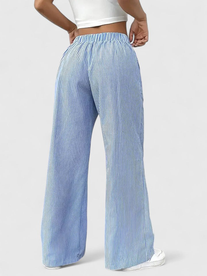 Ladies' Trousers with Elastic Waist and Wide Legs
