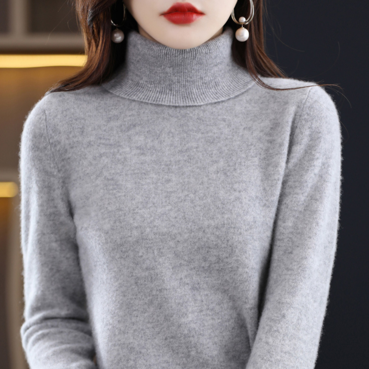 Women's Slim Fit Long Sleeve Turtleneck Sweater