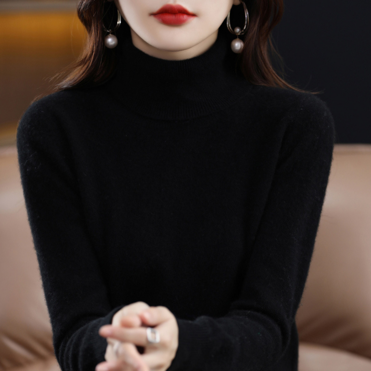 Women's Slim Fit Long Sleeve Turtleneck Sweater