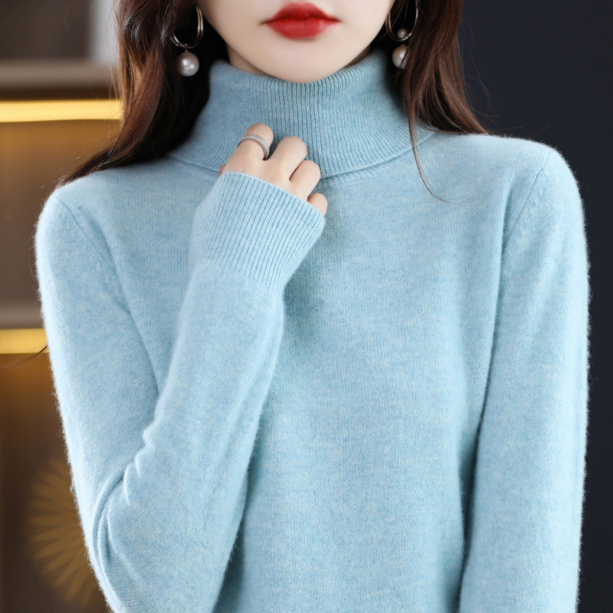 Women's Slim Fit Long Sleeve Turtleneck Sweater