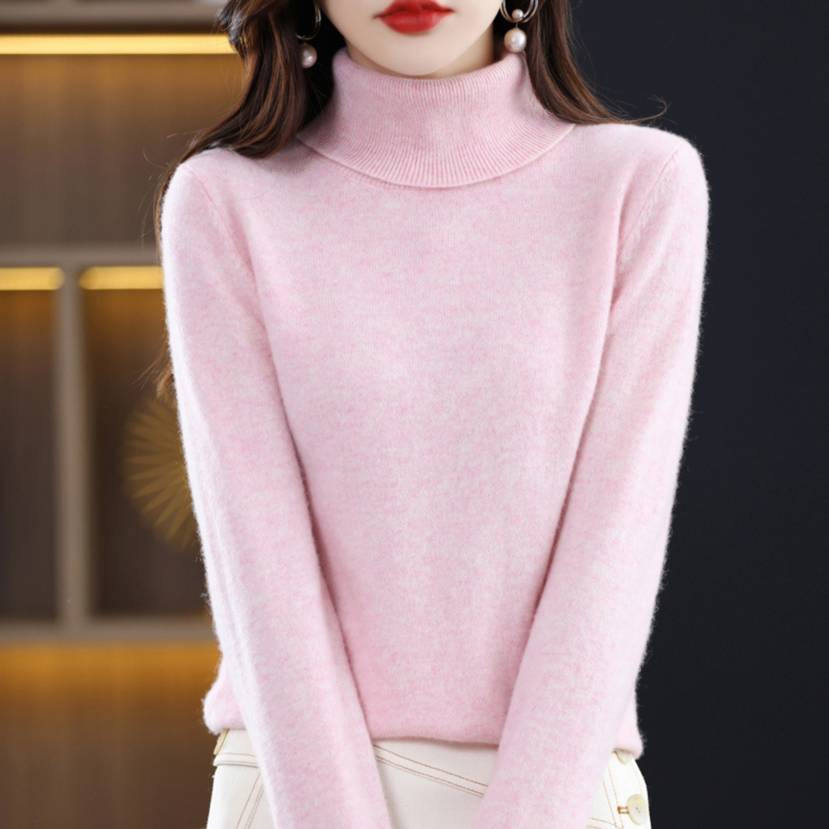 Women's Slim Fit Long Sleeve Turtleneck Sweater
