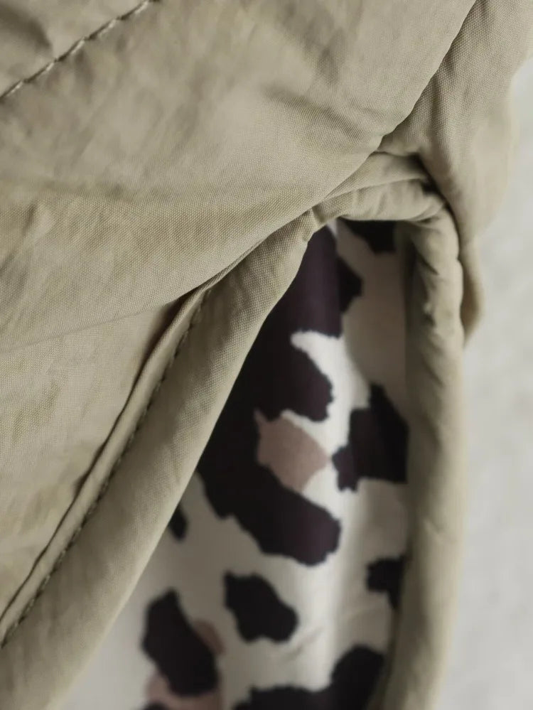 Ladies' Jacket with Leopard Lining for Stylish Autumn and Winter