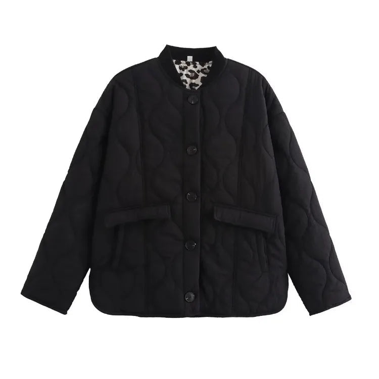 Ladies' Jacket with Leopard Lining for Stylish Autumn and Winter