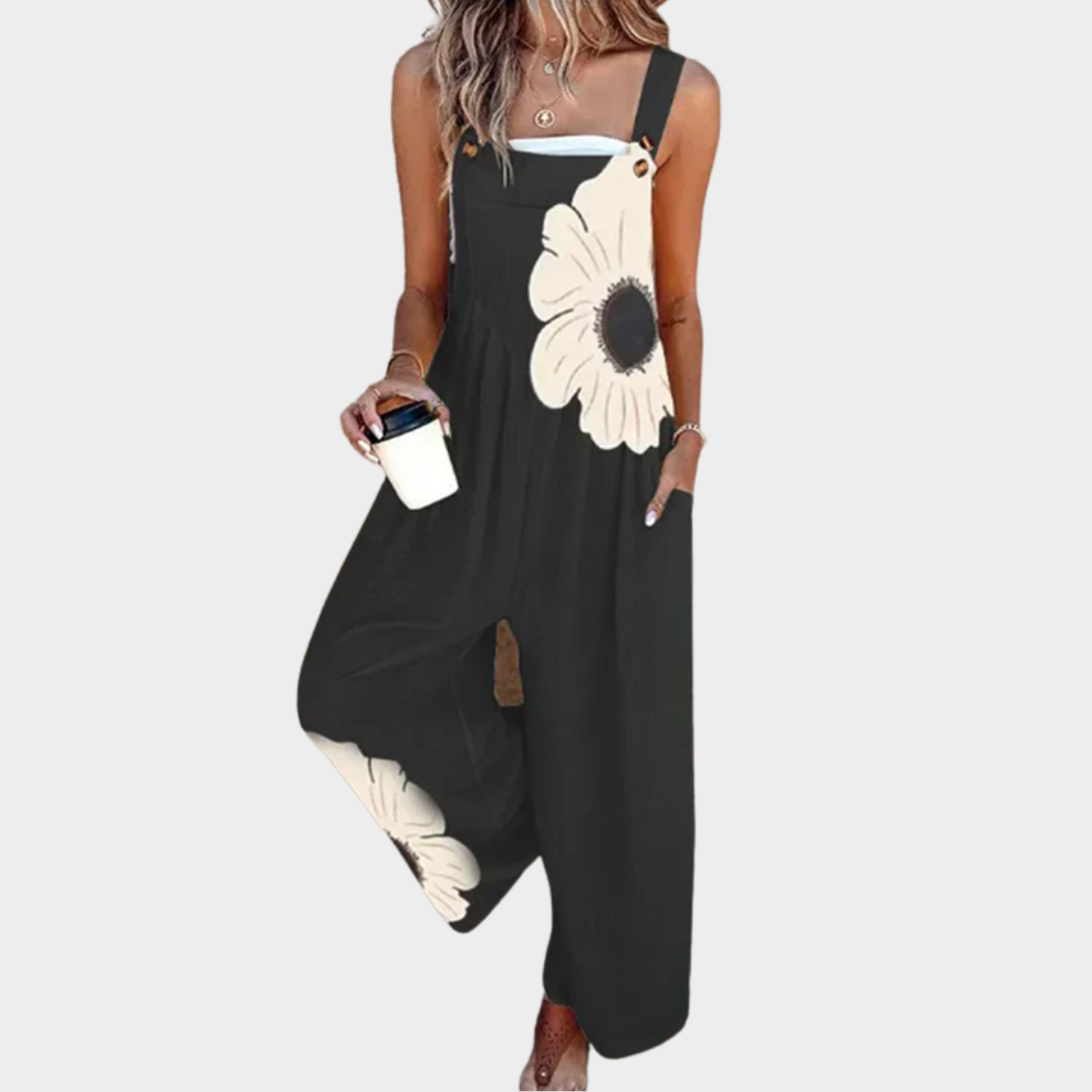 Ladies' Dungarees with Floral Print