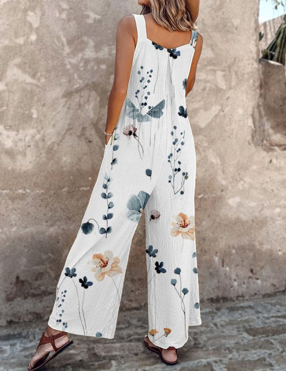 Ladies' Dungarees with Floral Print