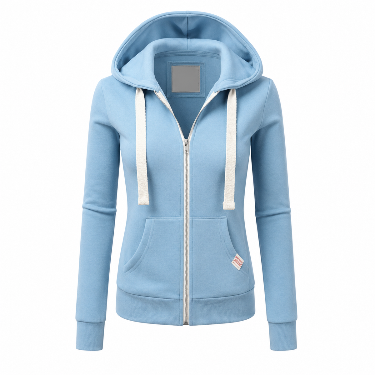 Women's Slim Fit Zip-Up Hoodie with Hood and Long Sleeves