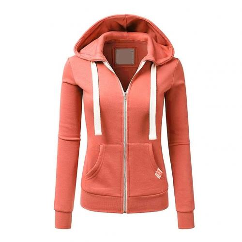 Women's Slim Fit Zip-Up Hoodie with Hood and Long Sleeves