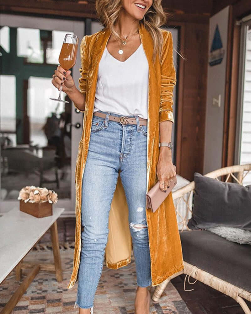 Women's Open Front Long Duster Cardigan