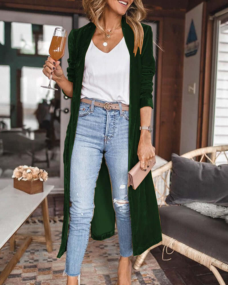 Women's Open Front Long Duster Cardigan