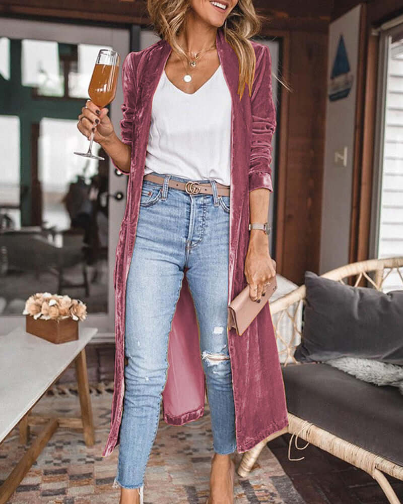 Women's Open Front Long Duster Cardigan