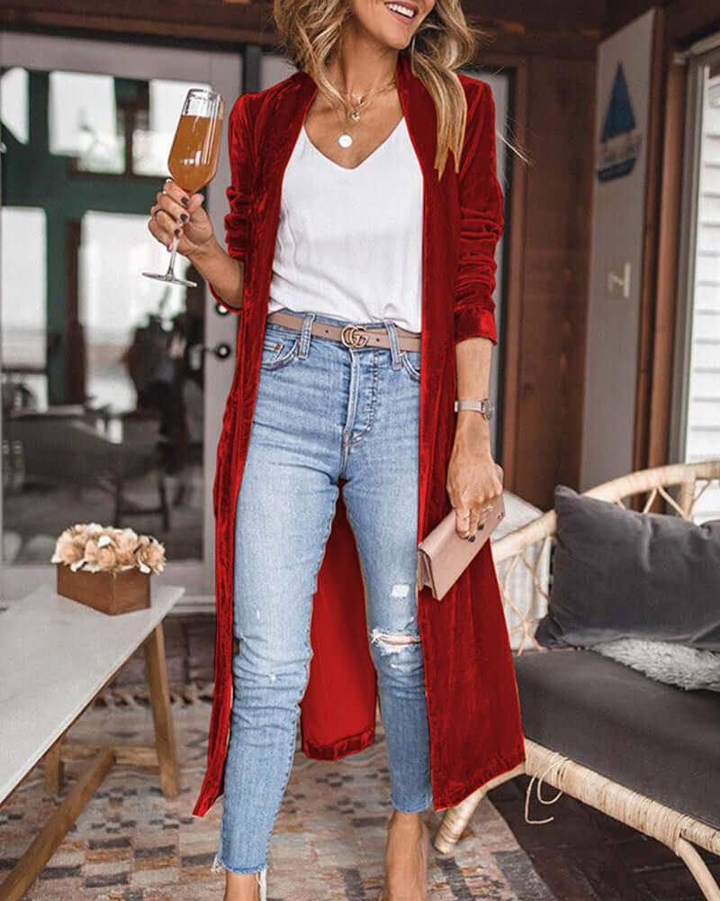 Women's Open Front Long Duster Cardigan