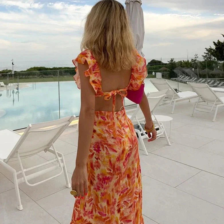 Ladies' Maxi Dress with Ruffles