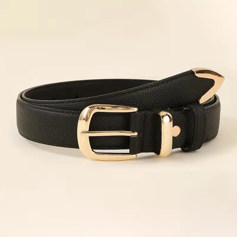 Dames Riem Lychee Textuur Goudkleurige Gesp