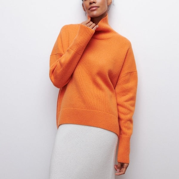 Ladies' Jumper with Roll Neck and Soft Fabric