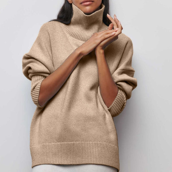 Ladies' Jumper with Roll Neck and Soft Fabric