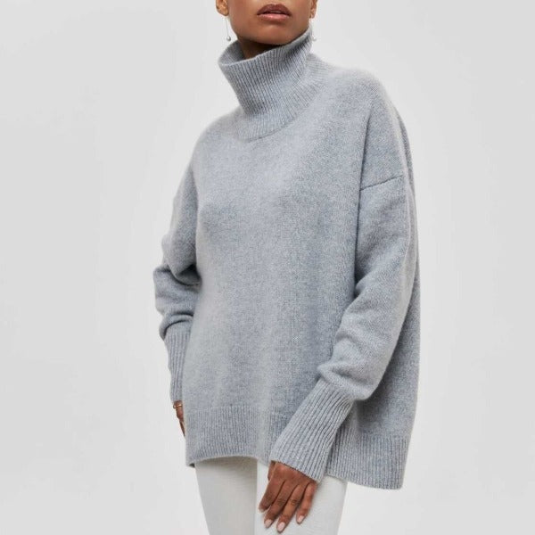 Ladies' Jumper with Roll Neck and Soft Fabric