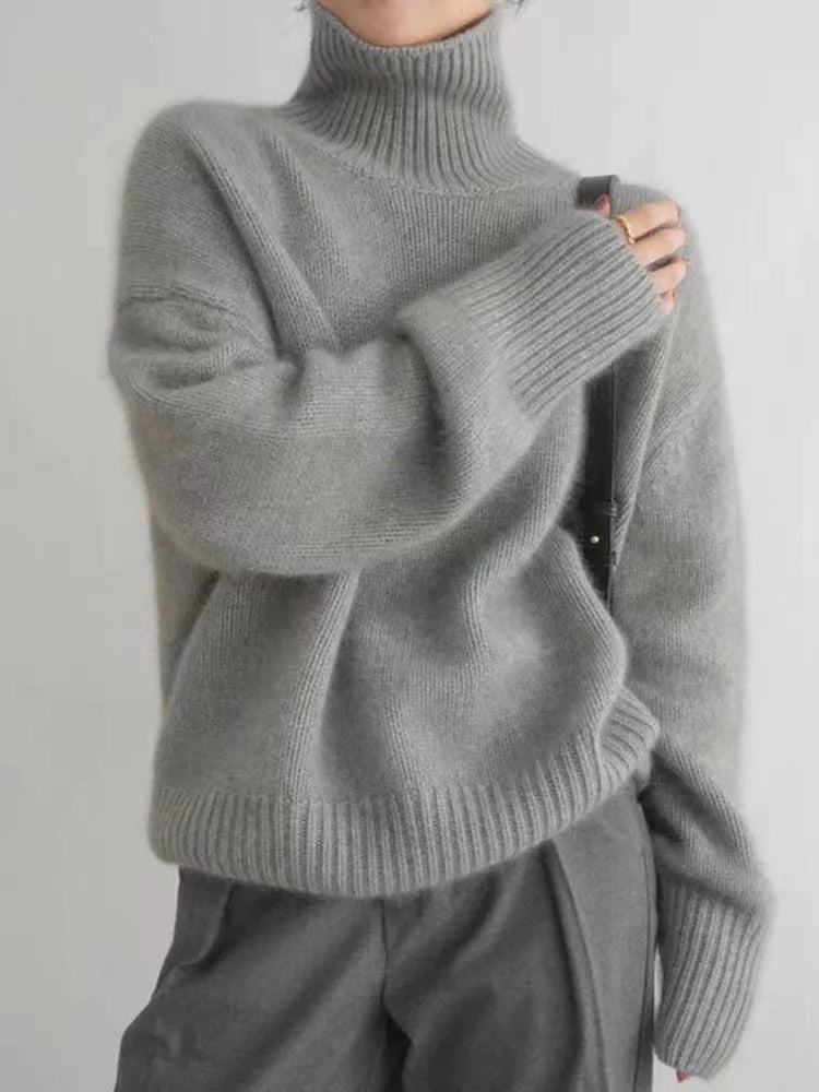Ladies' Cashmere Turtleneck Sweater for a Stylish Look