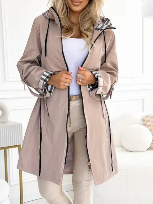 Women's Hooded Waterproof Parka with Zipper