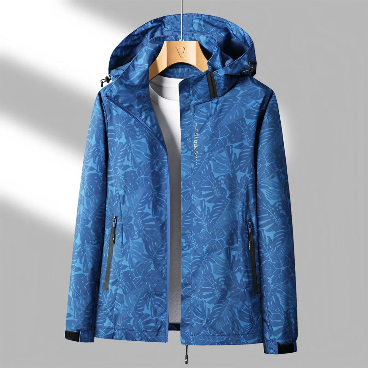 Ladies Waterproof Windbreaker with Hood and Zipped Pocket