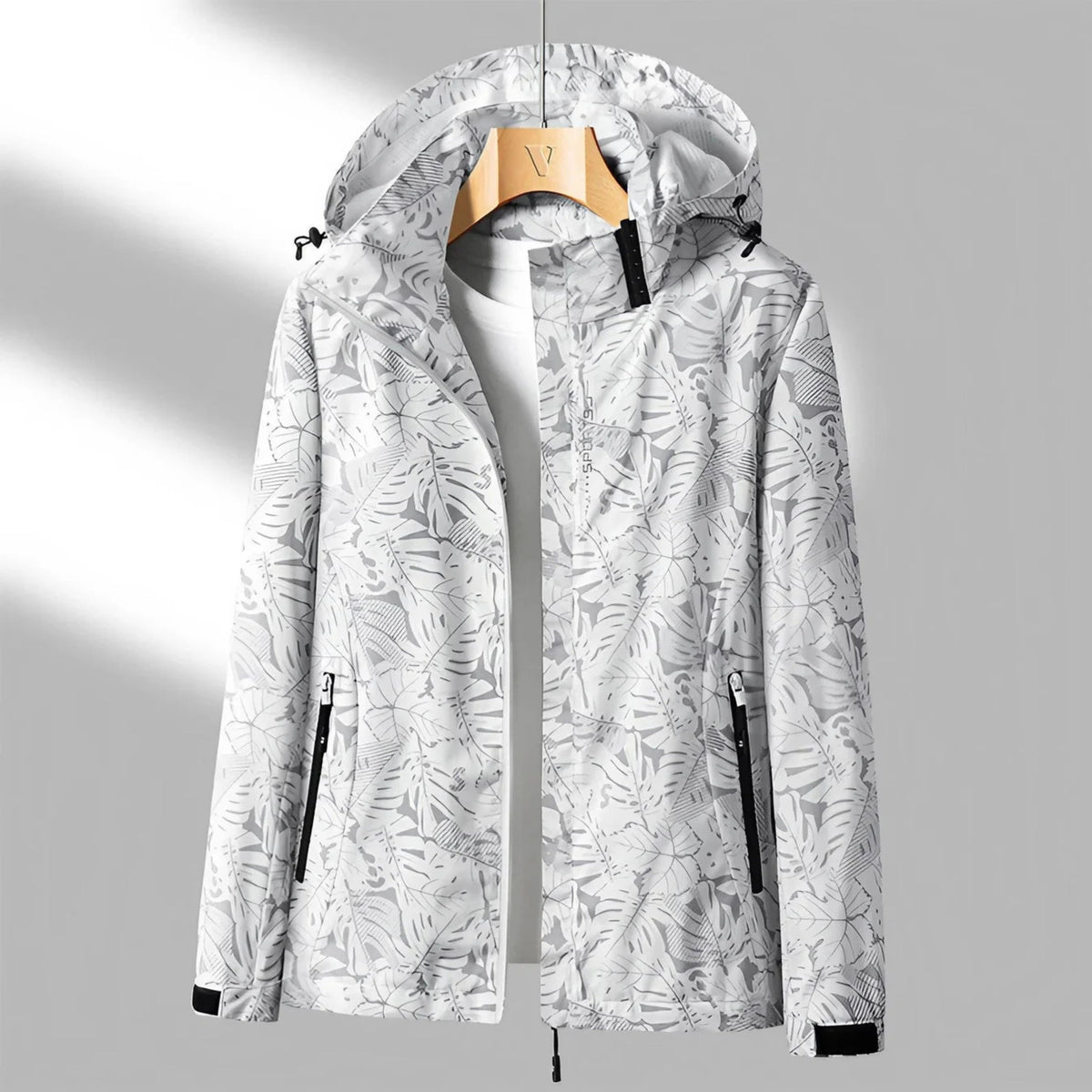 Ladies Waterproof Windbreaker with Hood and Zipped Pocket