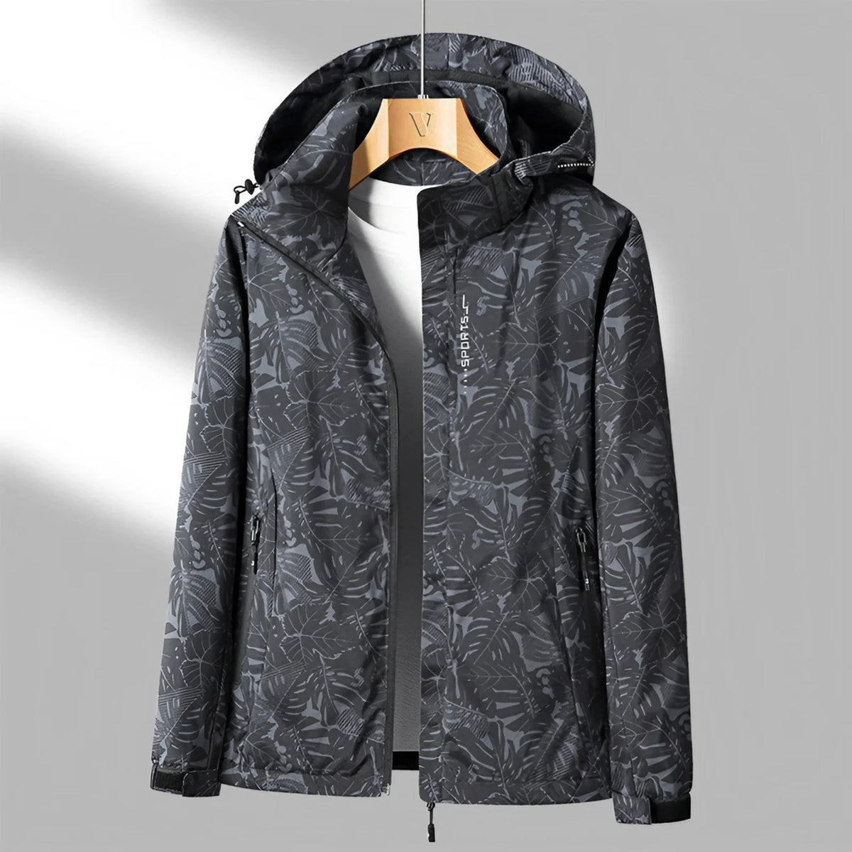 Ladies Waterproof Windbreaker with Hood and Zipped Pocket